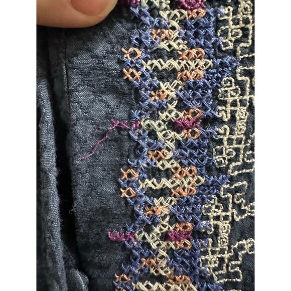 Knox Rose Navy Embroidered Boho Dress XL - Picture 6 of 11